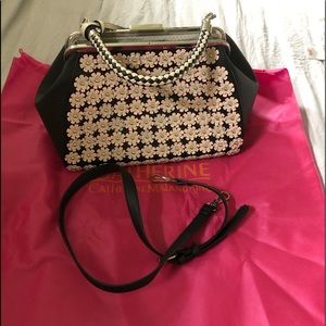 Black with floral accents